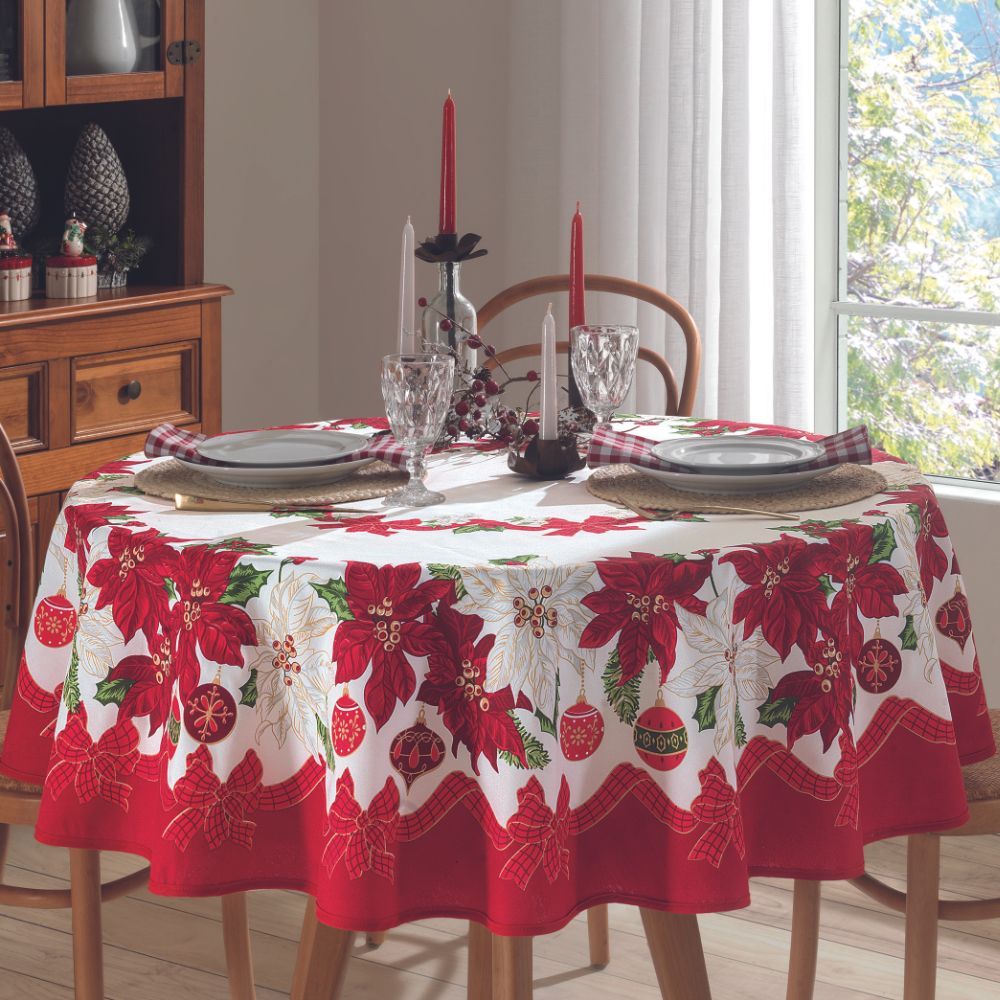 Toalha De Mesa De Jantar Retangular/Redonda Ceia De Natal - Vários Tamanhos