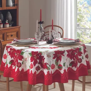 Toalha De Mesa De Jantar Retangular/Redonda Ceia De Natal - Vários Tamanhos