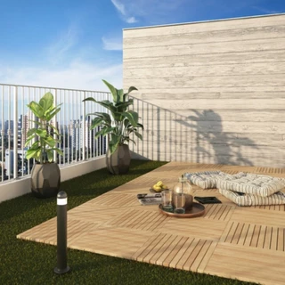 kit 4 deck modular madeira piso de madeira piscina jardim varanda 40x40