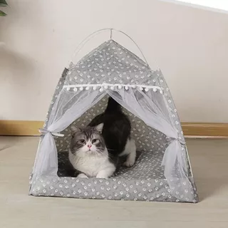 Casinha Luxo Cama Tenda Para Pet Cão E Gato Dobravel Viagem
