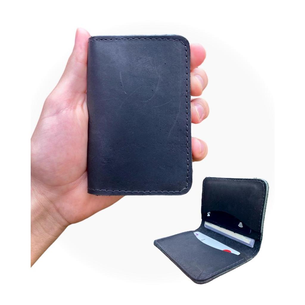 Carteira slim Couro 100% Legitimo Premium Rustico Porta Cartões 4 compartimento