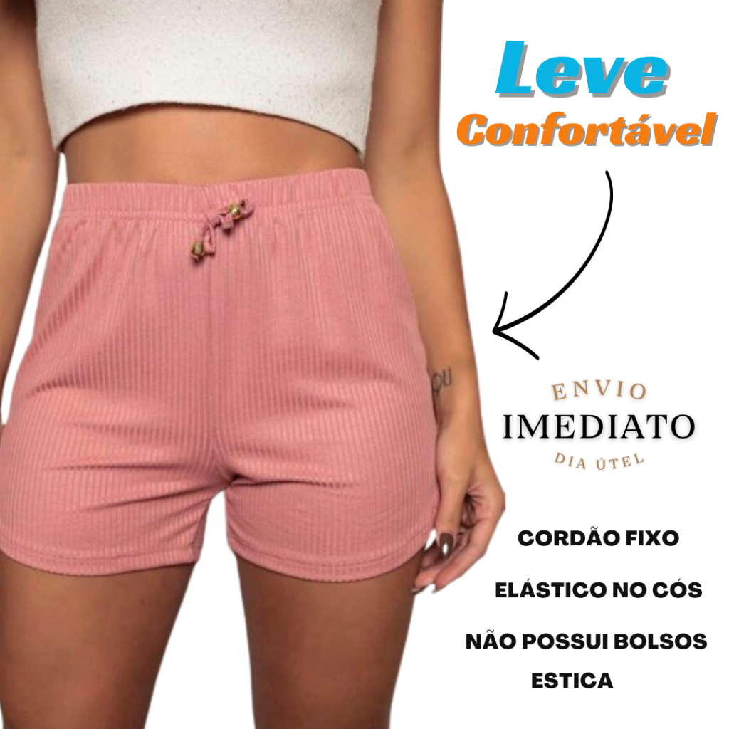 Kit 2 Shorts Moletinho Click Feminino com Bolso Cinza/Preto