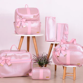 Kit Bolsa Maternidade Classic Rosê - Belaa Baby