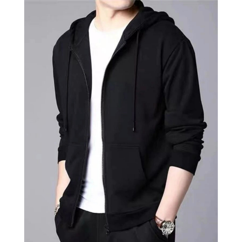 Blusa Moletom Masculino Forrado Com Ziper Capuz E Bolsos Shopee Brasil