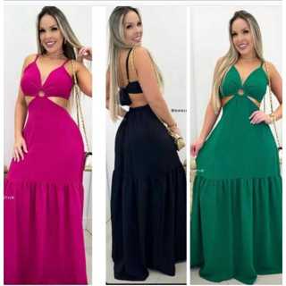 Vestido Feminino Varias Cores Viscolinho Longo Com Bojo Promoção, SHEIN  Brasil