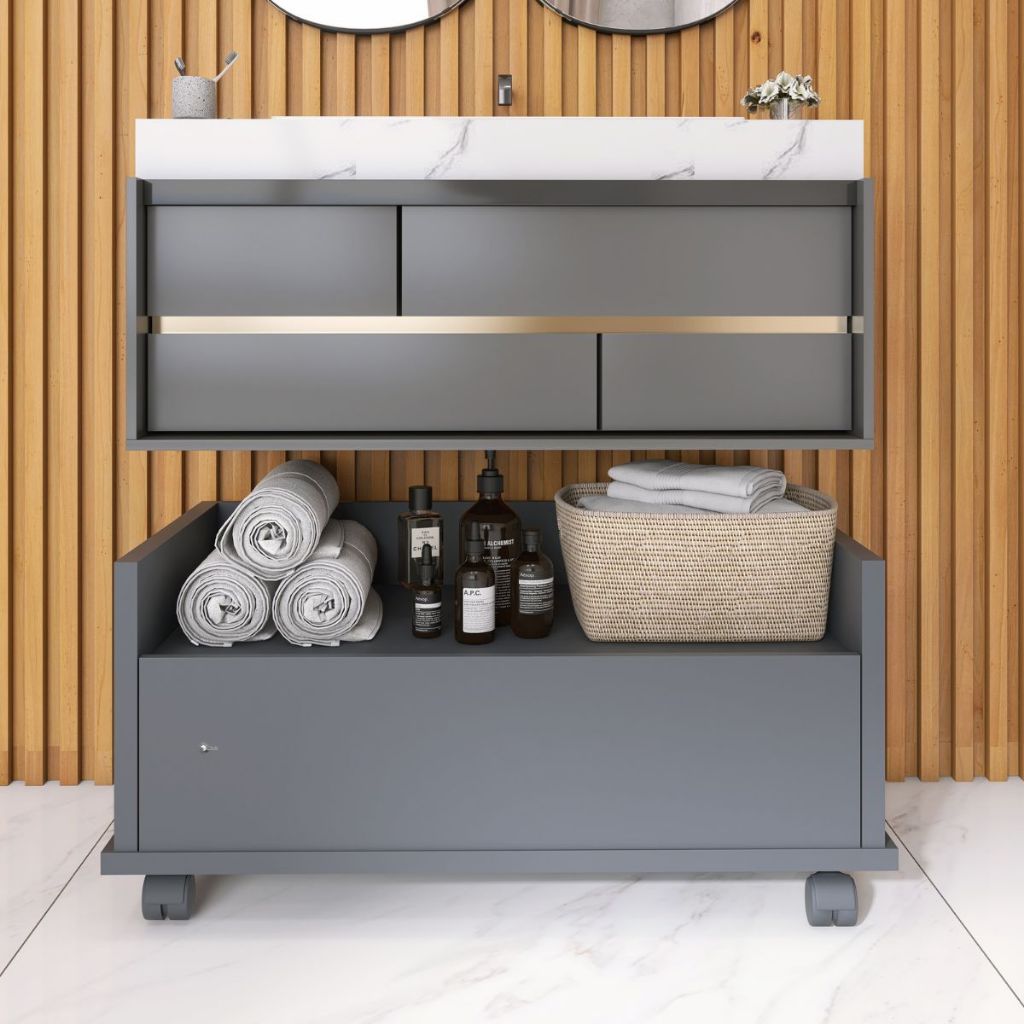 Gaveteiro Gourmet C/1 Gaveta Organizador Para Banheiro 60Cm