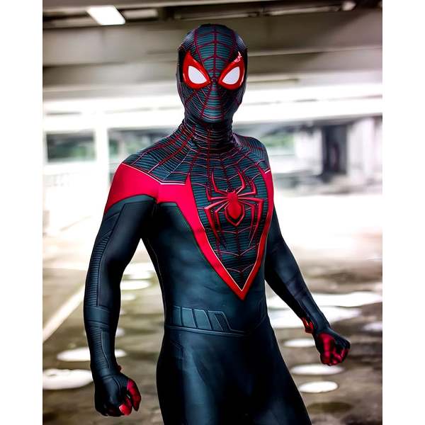 Fantasia Homem Aranha Miles Morales Ultimate Game Traje Adulto Cosplay Luxo Shopee Brasil 1131