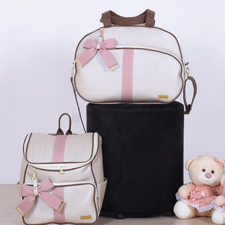 Kit Bolsa Maternidade Requinte Rosê - 02 Peças