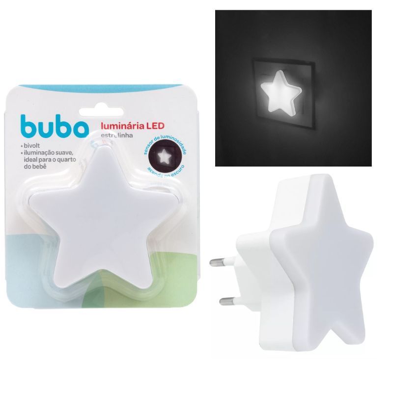 Luz Noturna Infantil Led Com Sensor Luminosidade Quarto Bebe Buba ...