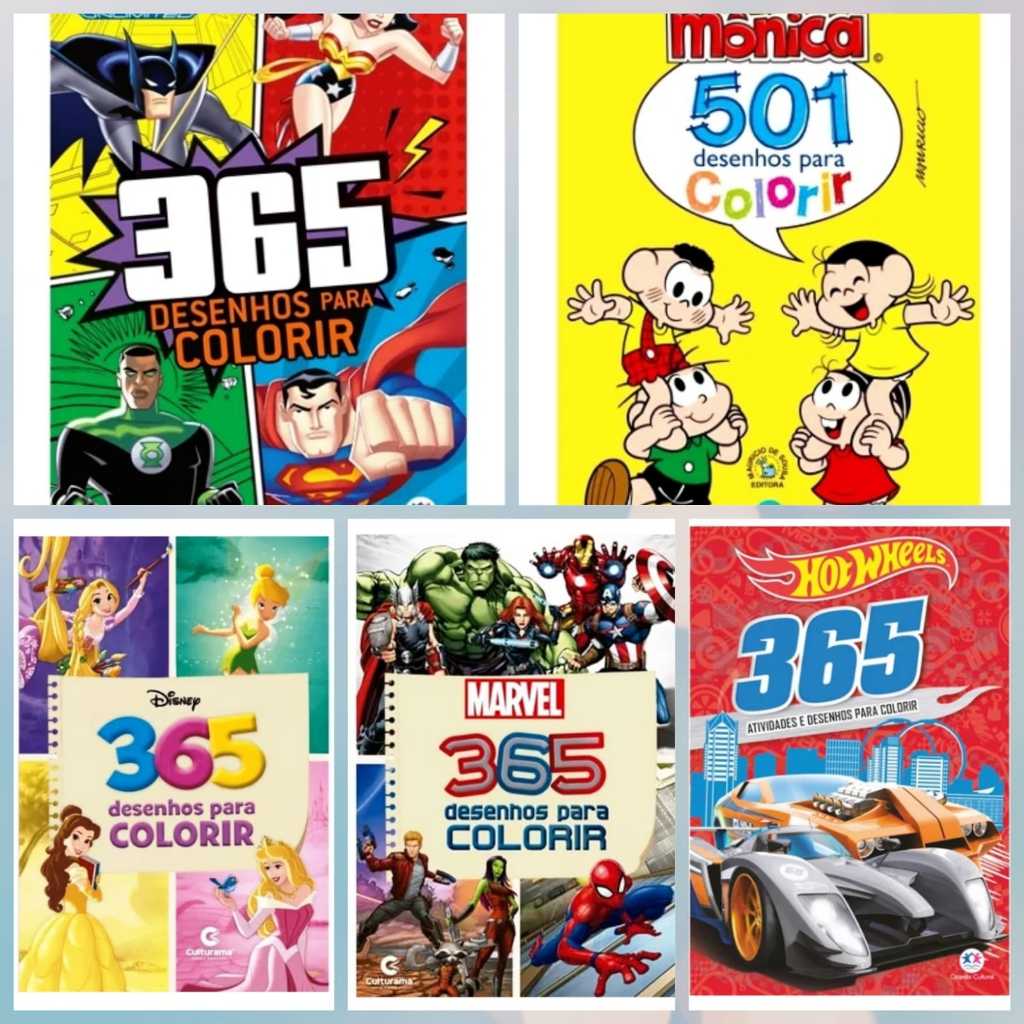 KIT com 03 Livros de Desenhos para Colorir | Shopee Brasil