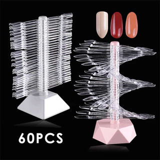 Expositor De Esmaltes Mostruário Com 60 Unhas Postiças Espiral