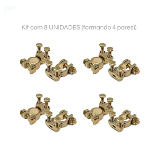 Kit 8 Unidades Terminal De Bateria Universal Modelo Sapão Formando 4 Pares