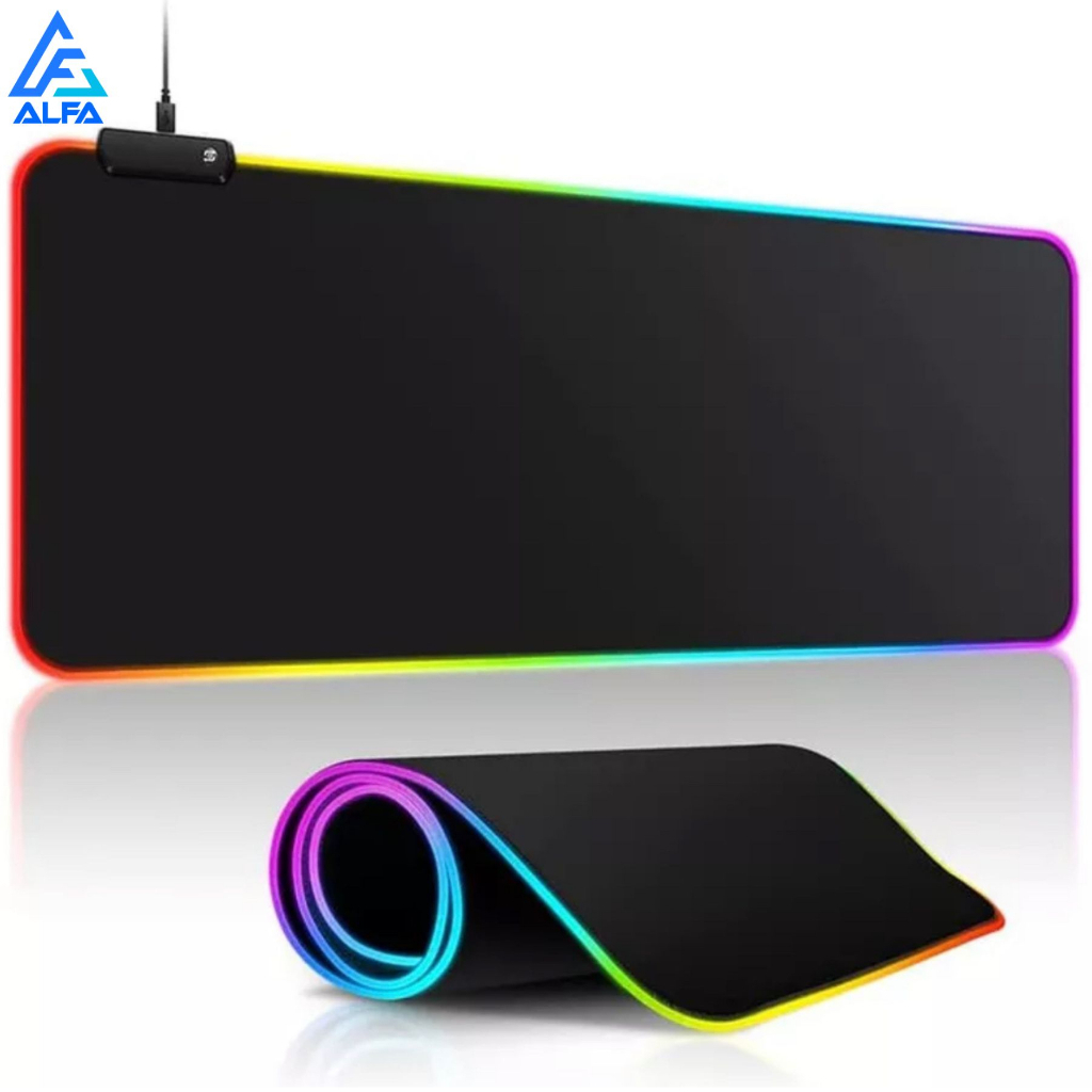 Mouse Pad Gamer Grande Speed Borda Led 7 Cores Rgb Impermeável 25X35