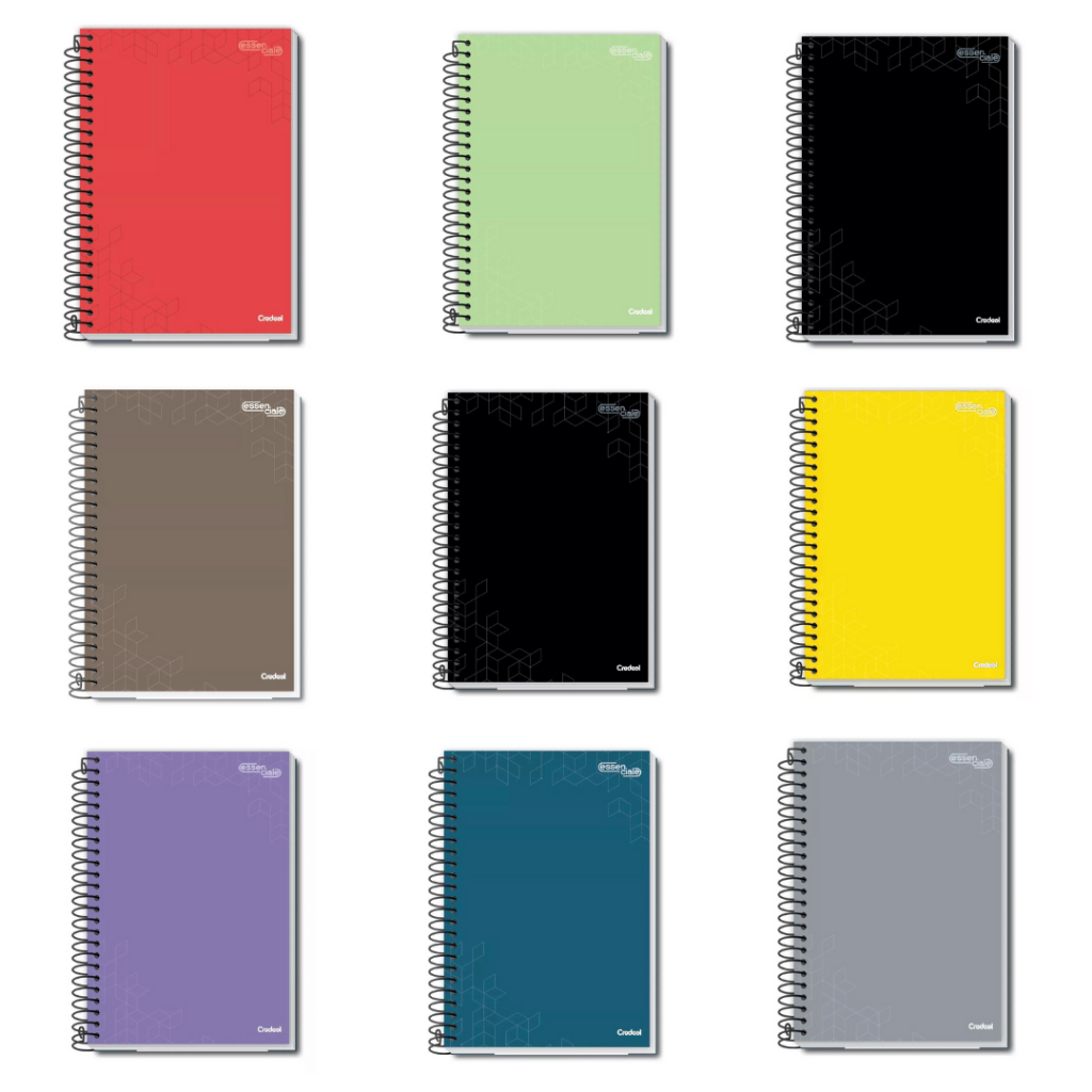 Caderno Espiral 1/4 200 Folhas Essenciale Cores - Credeal