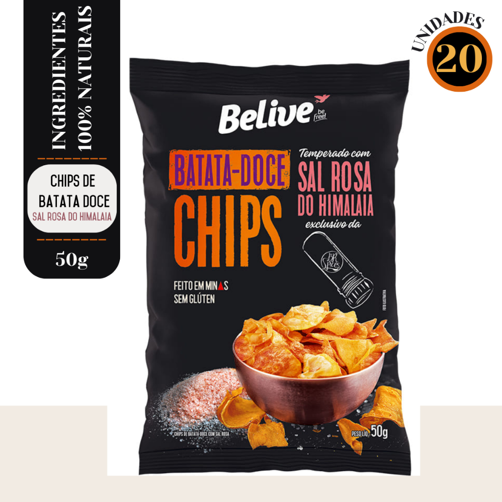 Chips Mix Vegetais Mandioca E Batata Doce 42g Kit c/ 5 Unid em