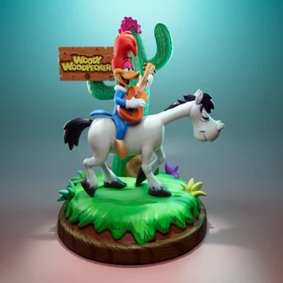Pica-pau e Pé de Pano 1/10 em Resina Action Figure