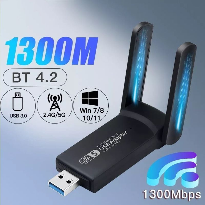 Adaptador Wi-fi 2 Antenas USB 3.0 5Ghz 1200Mbps Dual Band 3.4G e ,5G