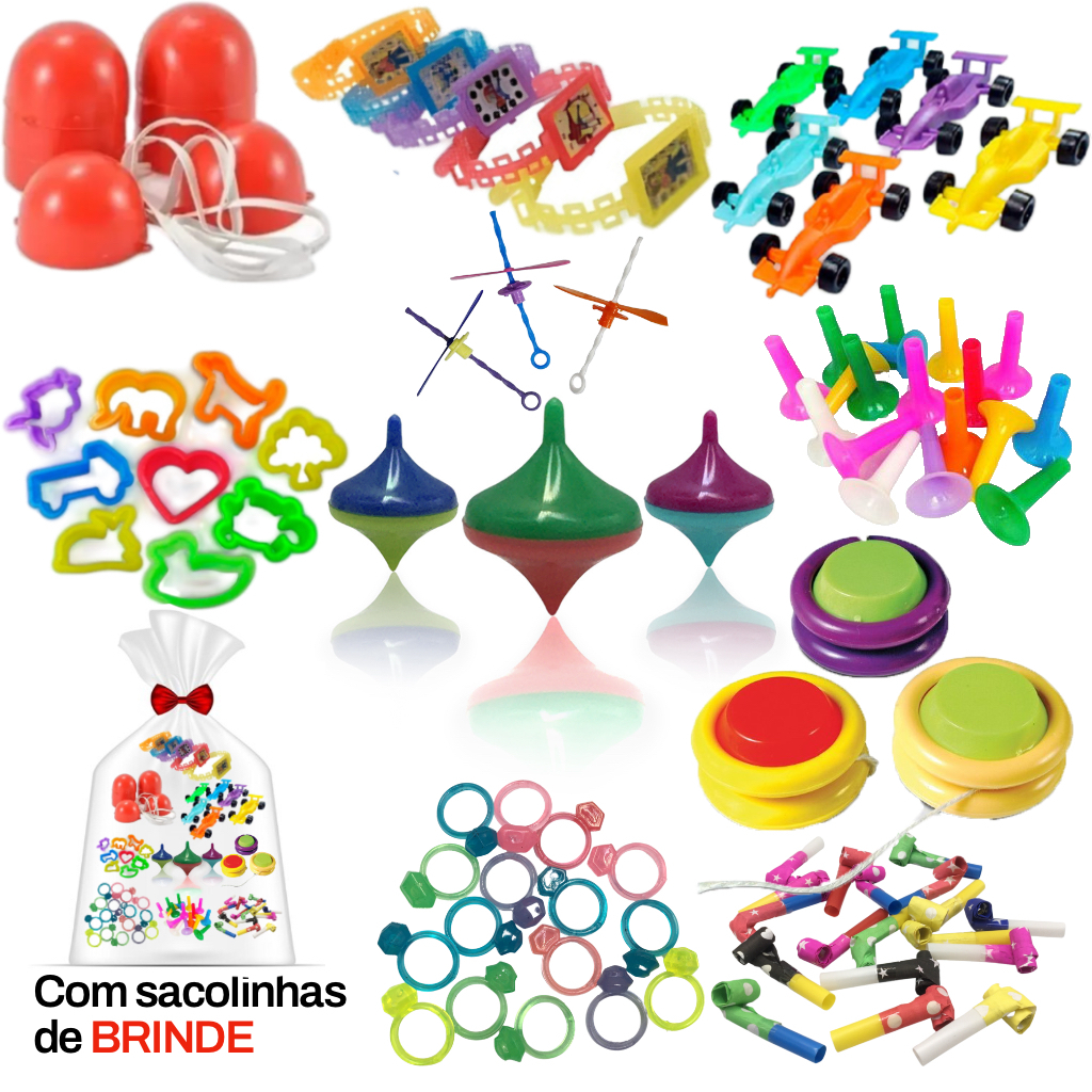 Kit 100 Mini Brinquedos Lembrancinha Sacolinha Surpresa Aniversário Brinquedos Antigos Baratinhos 1 99