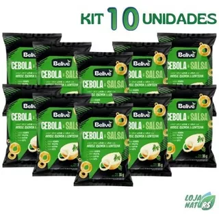 KIT 10 Unidades de Snack de Arroz Sem Glúten 35g - BELIVE