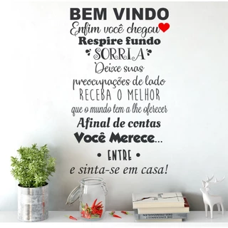 Adesivo De Parede Decorativo Frase Mensagem BEM VINDO