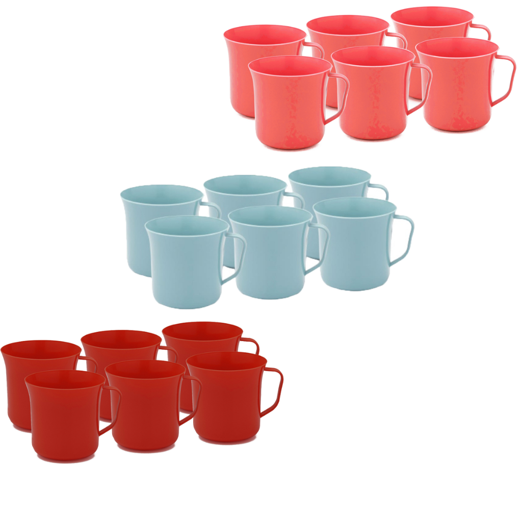 Kit 6 Canecas Plásticas 300ML Cores
