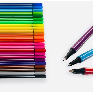 Kit de Canetas Ponta Fina Coloridas com 12/18/24 Cores Fine Line 0.4mm Marcadoras Fineliner Stabilo