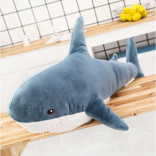 Tubarão de Pelúcia 80 cm / 60 cm / 45 cm Travesseiro Almofada Fofo Longo Dorminhoco Dormir Morder Mordida Brinquedo Crianças Presente Mães Pais Família Natal