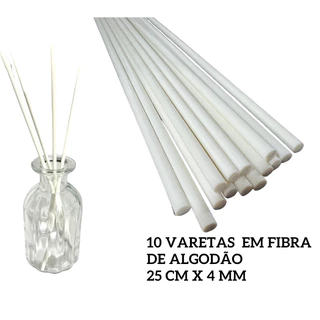 Varetas 10 em fibra de algodão para difusor de ambiente varetas
