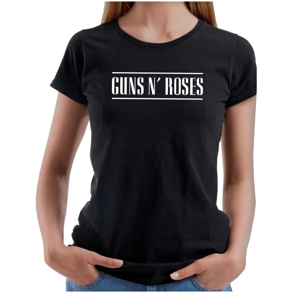 Camiseta Guns N Roses Feminina Banda Rock Show Camisa ou Baby Look
