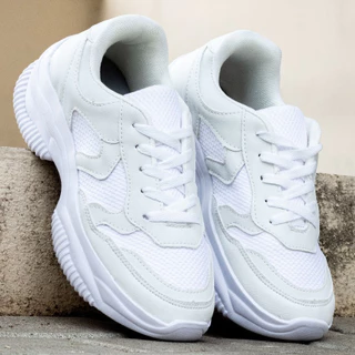 Tênis Feminino Branco Casual Sneaker Sola Alta Plataforma Buffalo Básico Estilo Blogueira