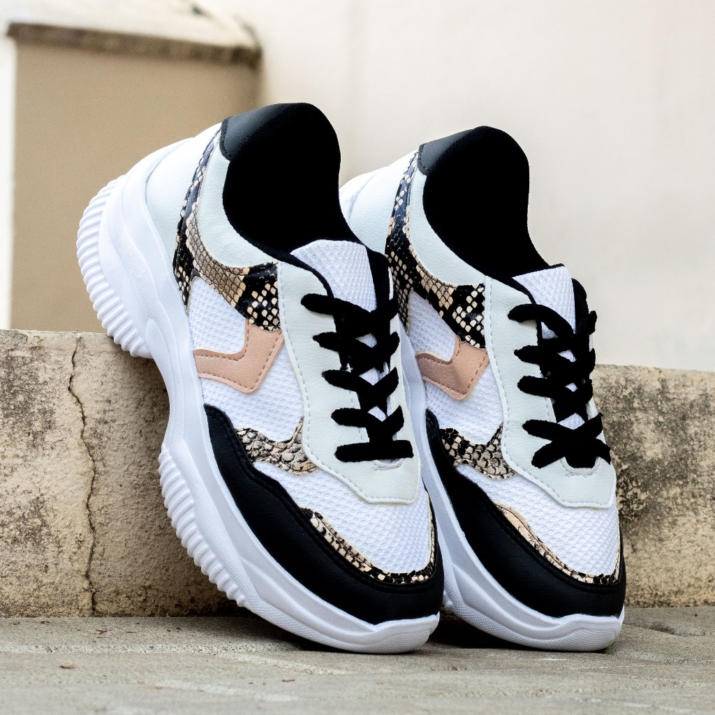 Tênis Feminino Blogueira Plataforma Casual Estiloso Confortável Sola Alta  Confortável Leve