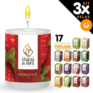 Kit 3x Vela Aromatica Velas Perfumada - Varias Opcoes Perfume
