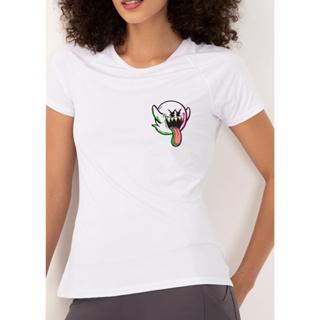 Camiseta De Algodão Poliéster Blusa De Moletom Estampa Boo Fantasma Mario Bros Art Cartoon Masculina Feminina