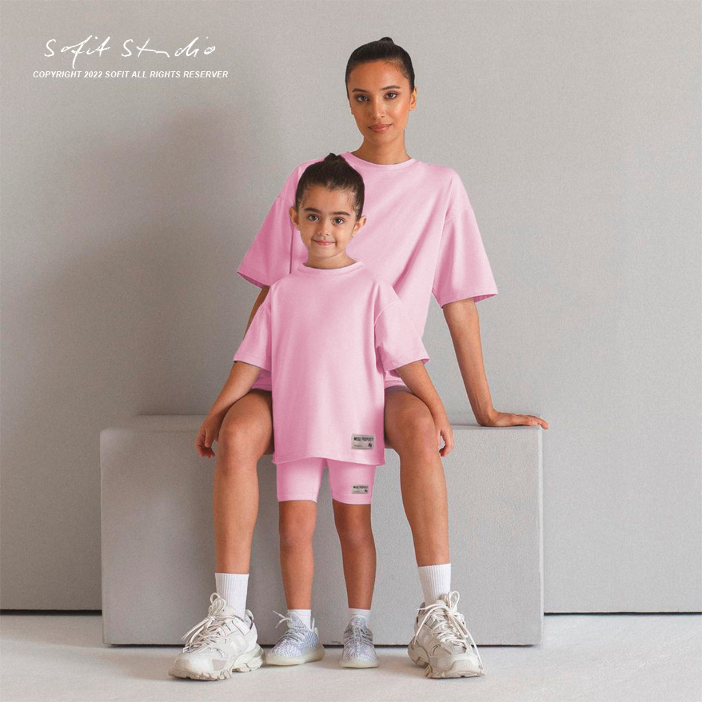 5 peças Conjunto Feminino Academia estilo Mamãe e Filhinha - Kit fitness com 5 peças