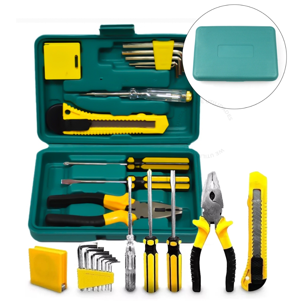 Jogo De Ferramentas Com Maleta 12 Peças De Ferro e Borracha