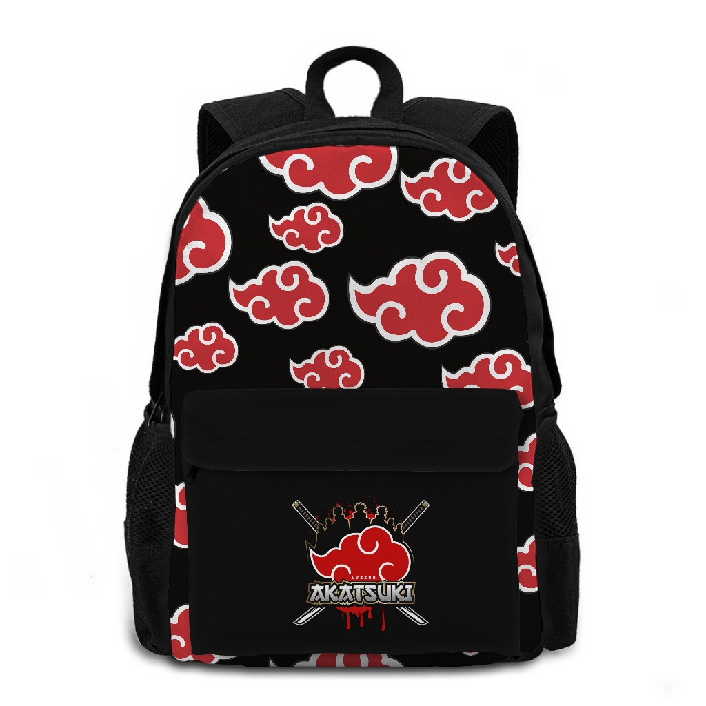 Bolsa Escolar Naruto Shippuden Akatsuki Infantil Mochila Reforçada Ajustável Material Nylon Anime