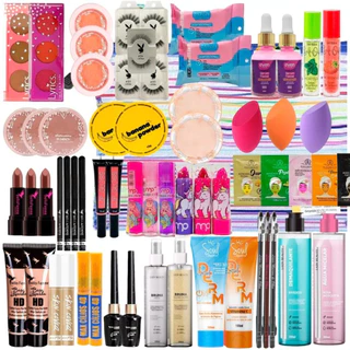 Maquiagem para Revenda Mega Kit com 60 Itens