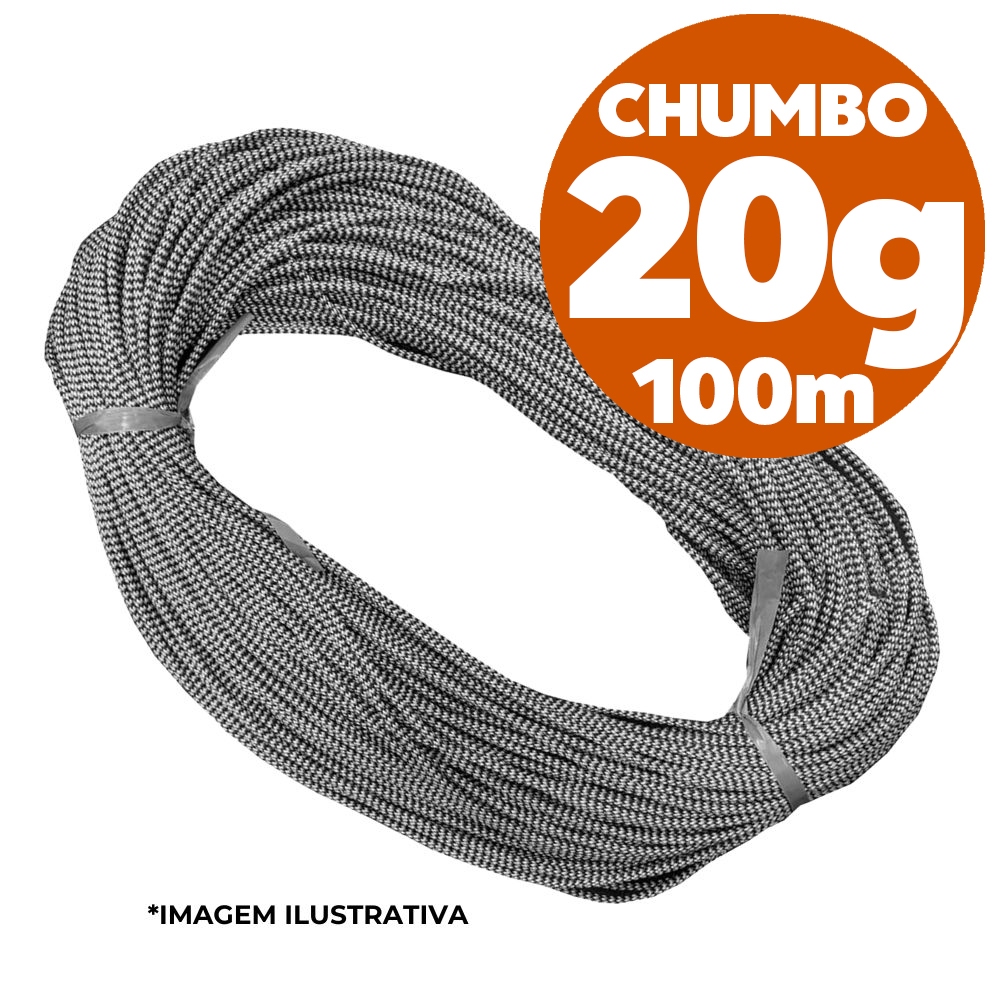 TRALHA DE CHUMBO 20GR 100m 2kg de Chumbo total em 100 metros