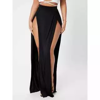 Saia Feminina Longa Fenda Lateral