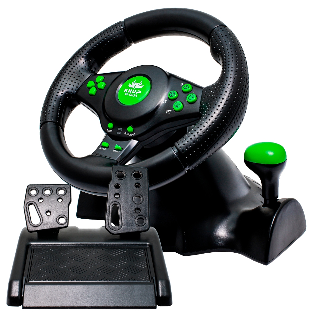 Volante Gamer Com Marcha e Pedal Responsivo Fácil Conexão USB Rotação 360 Graus Imersivo Pro Player