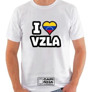 Camiseta Branca "I LOVE VENEZUELA"