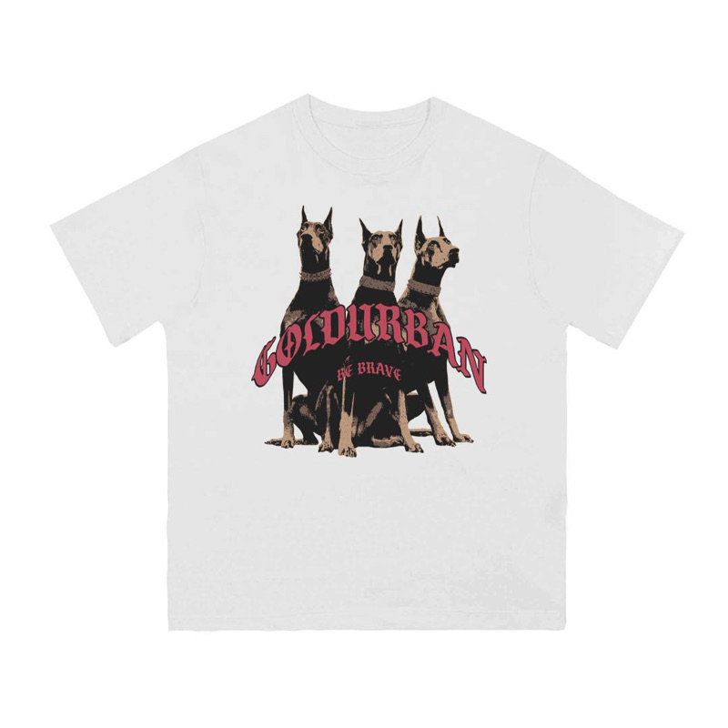 camiseta streetwear oversized GOLD BE BRAVE 100% algodão fio 30.1