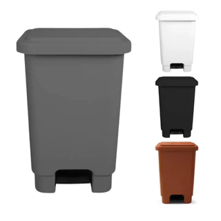 Lixeira 50L com Pedal Plástico Cesto Resistente Reforçada Multiuso Banheiro Cozinha