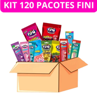 Kit 120 pacotes bala fini sortidos, bala citrica, bala gelatina 15g
