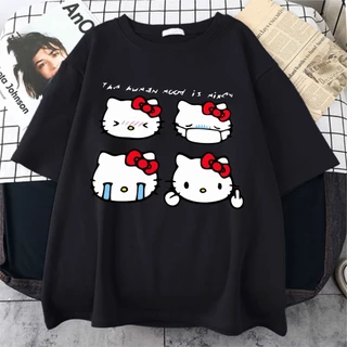 Camiseta Anime Hello Kitty The Human Mood Is Mixed Tumblr Unissex