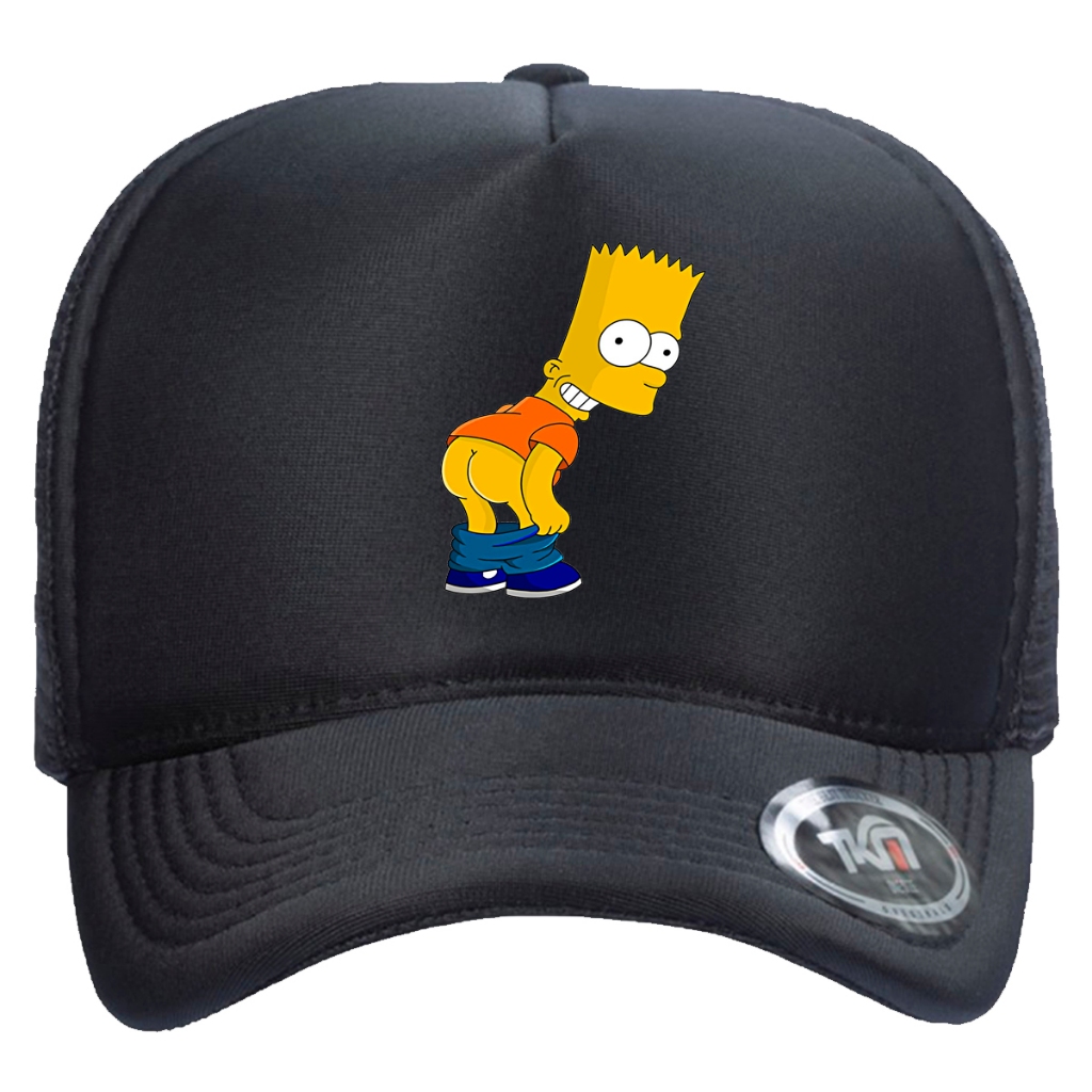 Boné Trucker Telinha Aba Curva Bart Simpsons Pelado TKm | Shopee Brasil