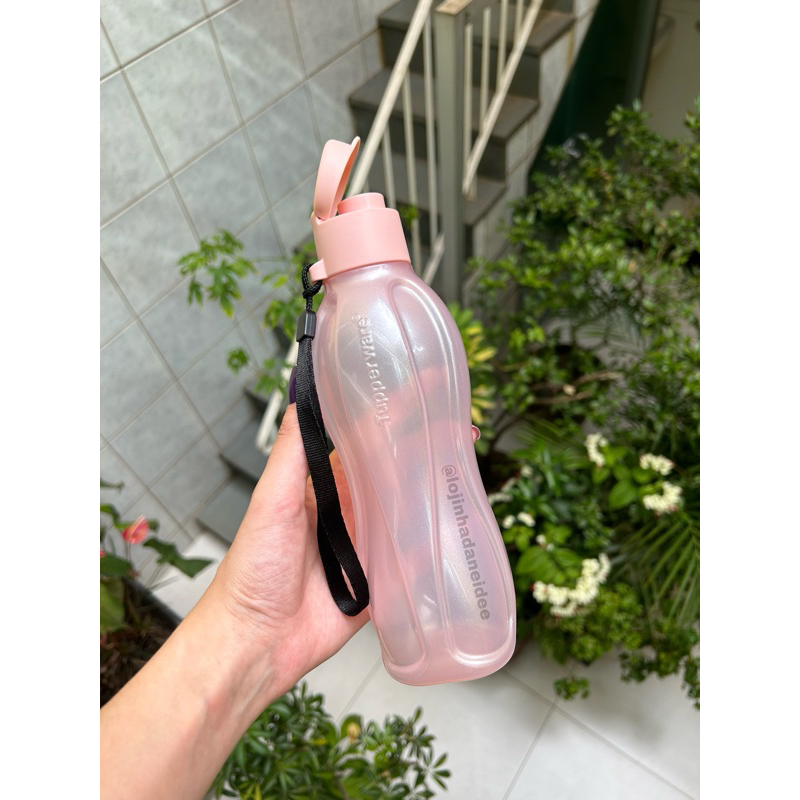 Tupperware Garrafa Eco Tupper 500 ml Rose Cintilante com Bico Cordinha ...