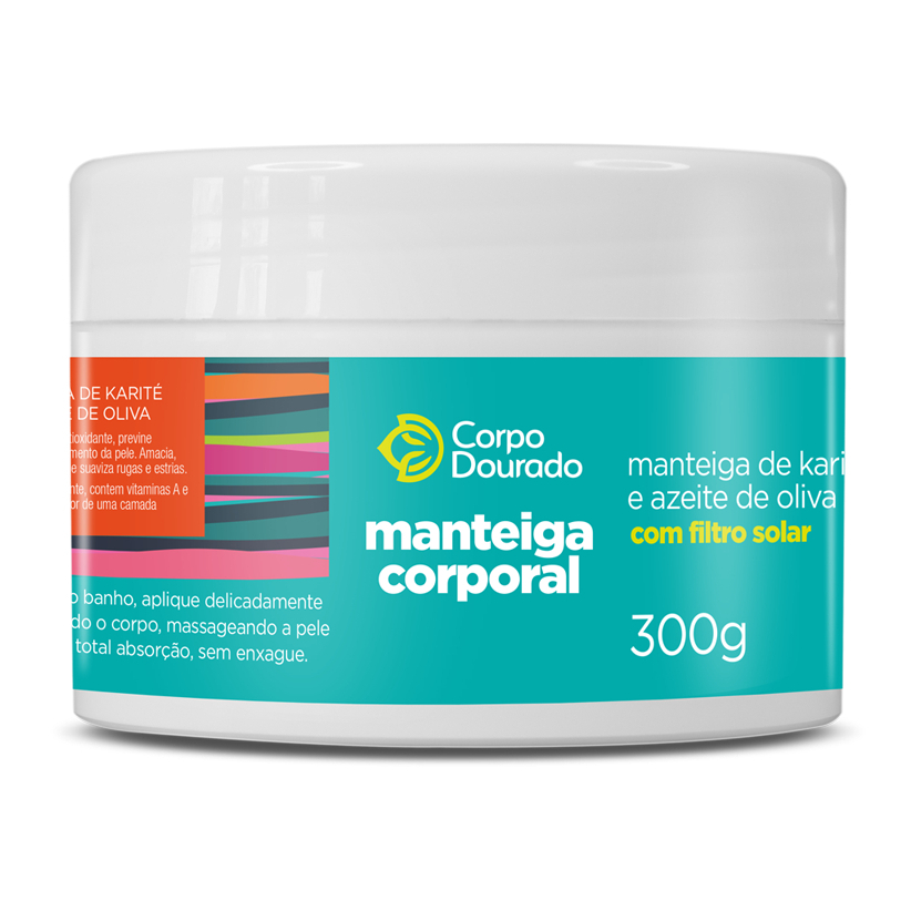 Manteiga Corporal de Karité Com Filtro Solar Corpo Dourado