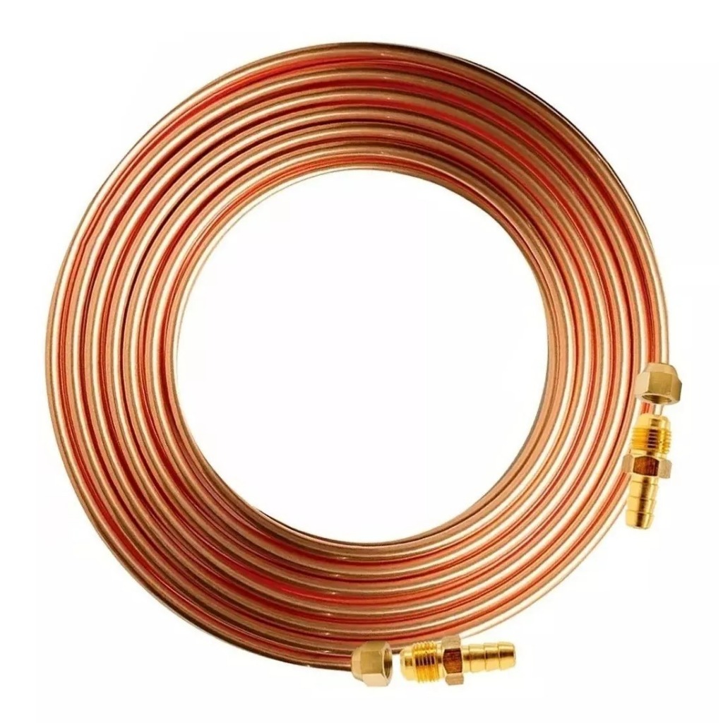 Kit Instalação Tubo De Cobre 3/8 + Porcas + Unioes