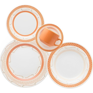 Aparelho de jantar tangelrina 20 pcs porcelana prato xicara